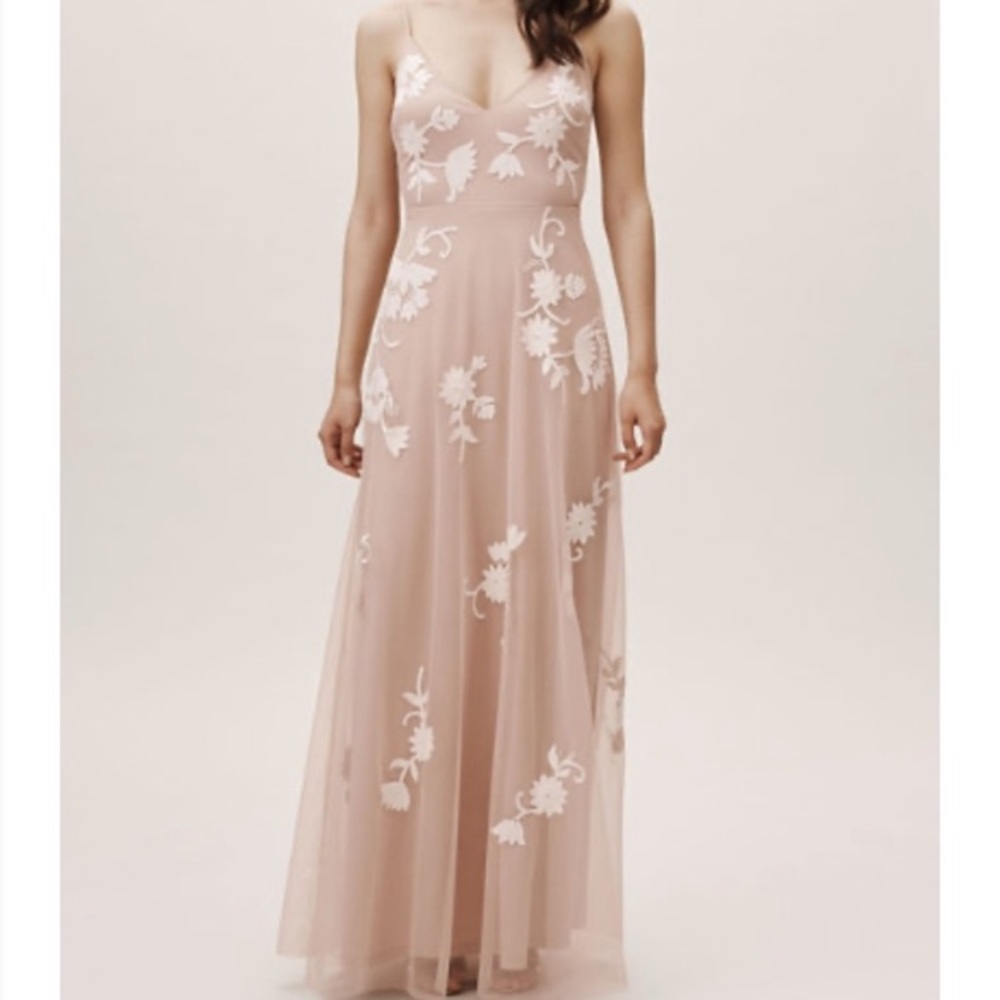 Blush and Floral Formal Dress